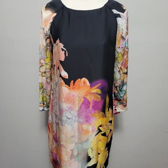 ASOS | Dresses | Asos Aryn K Black Chiffon Watercolor Floral Shift Dress Size Medium | Poshmark ASOS | Dresses | Asos Aryn K Black Chiffon Watercolor Floral Shift Dress Size Medium | Poshmark